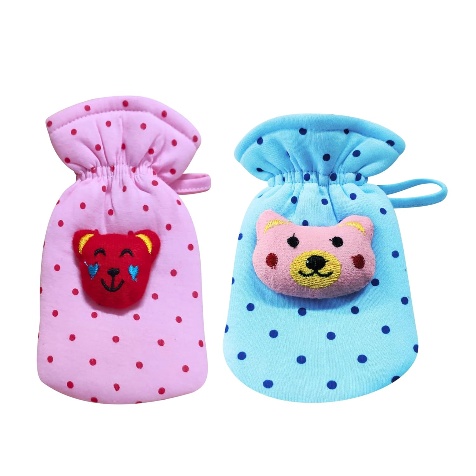 Dot Design Baby Soft Feeding Bottle Cover Pink & Blue 